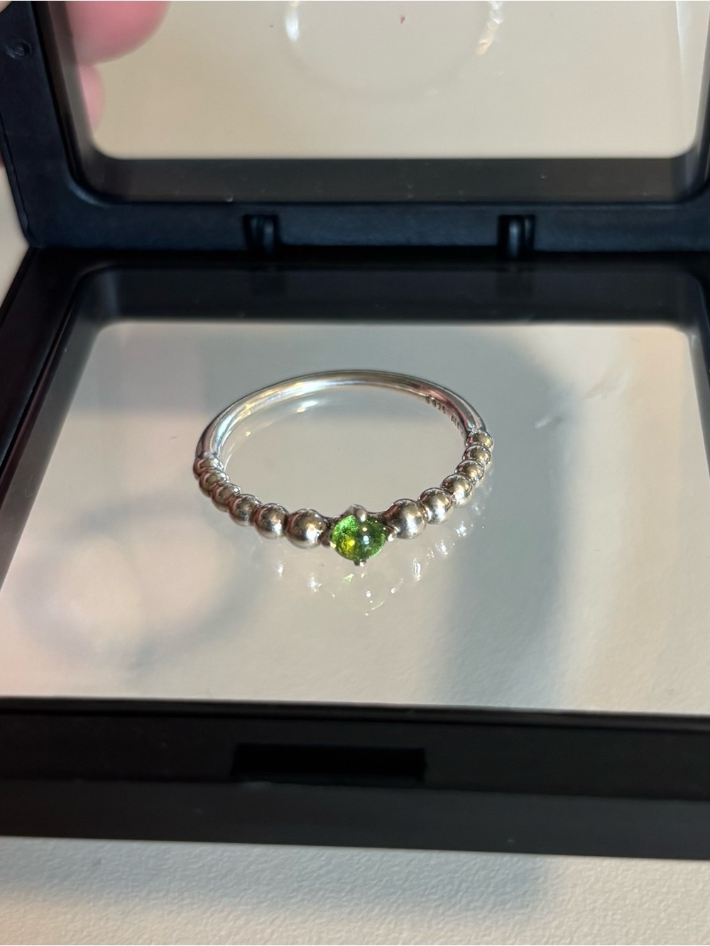 Retired Pandora green birthstone ring sz 9